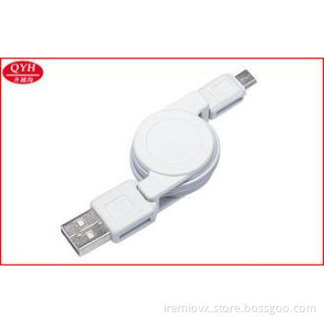 Two Way USB 2.0 Retractable Micro USB Cable 1.2*3.2 MM PVC